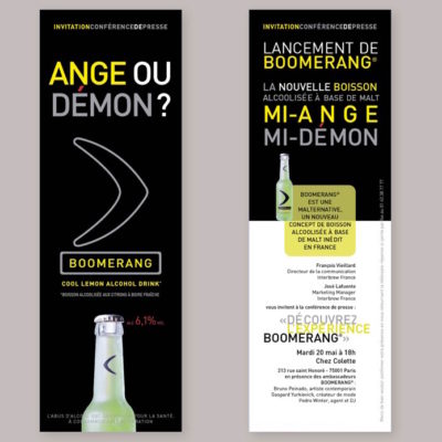 Dossier de presse lancement de la marque Boomerang