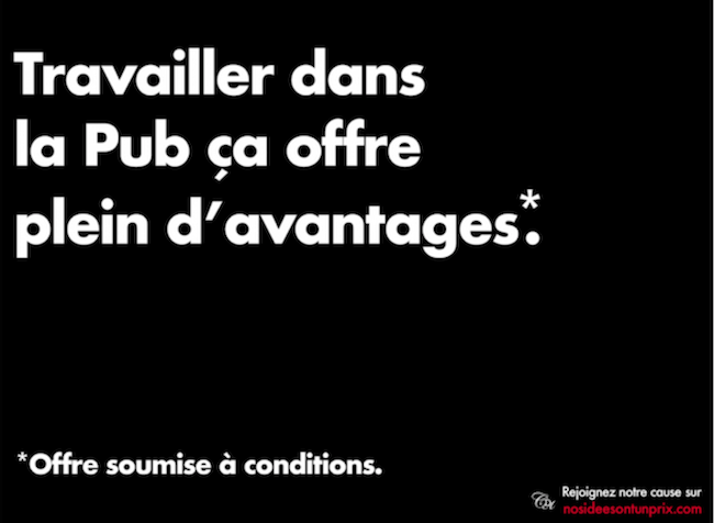 Travailler dans la Pub ça offre plein d'avantages*