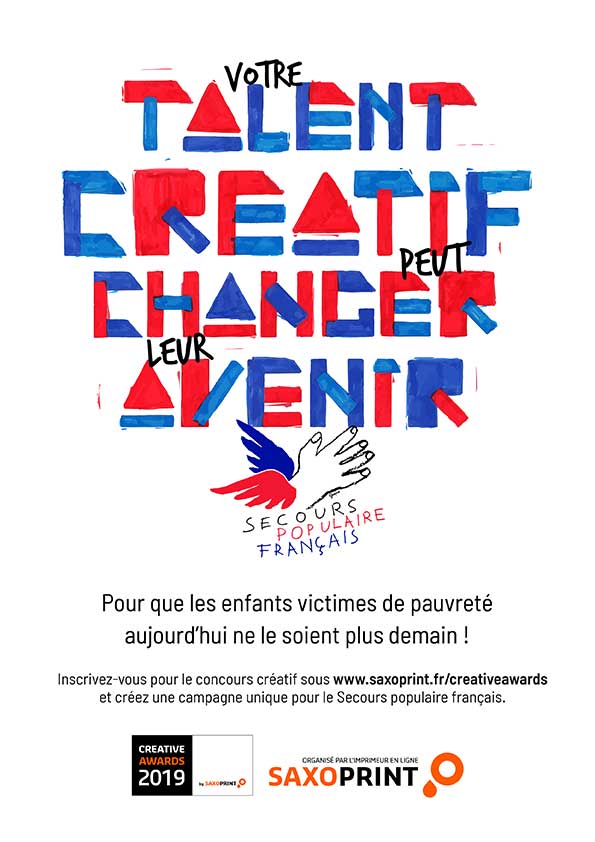 Affiche de participation aux Creative Awards 2019 by Saxoprint 