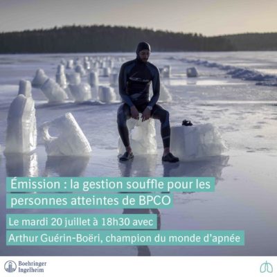 Mlle Pitch recrute Arthur Guérin-Boëri, le quintuple champion du monde d’apnée, pour un facebook live organisé par le laboratoire Boehringer Ingelheim