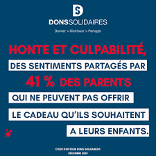  Honte et culpabilité des sentiments partagés par 41% des parents qui ne peuvent pas offrir le cadeau qu'ils souhaitent à leurs enfants.