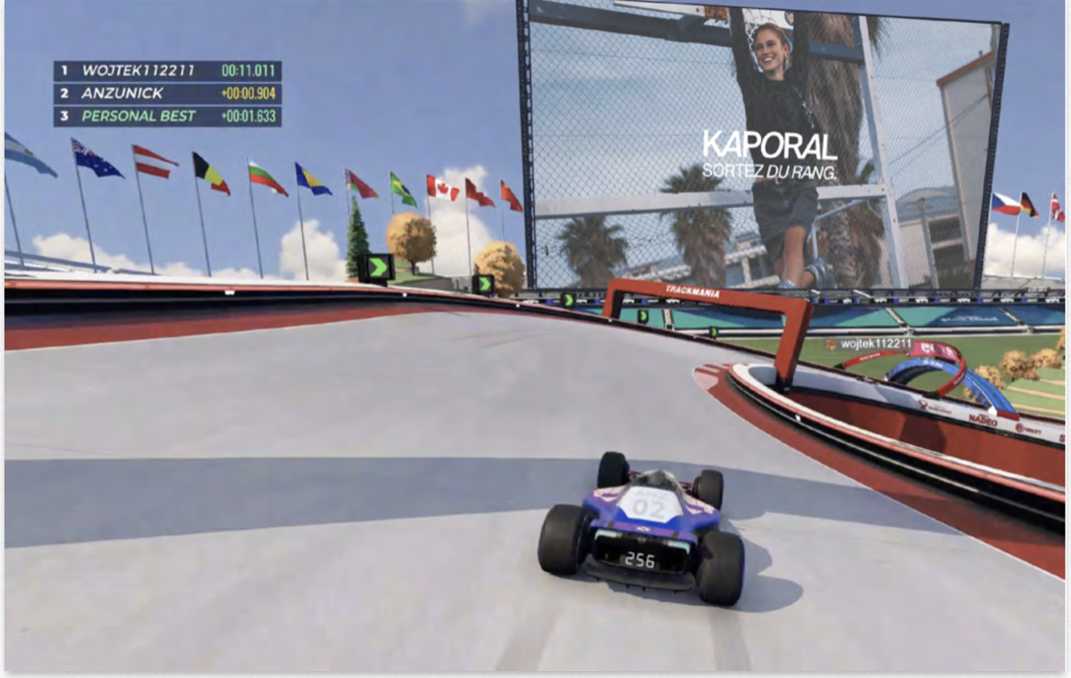 La Campagne Kaporal diffusée via le jeu vidéo Trackmania