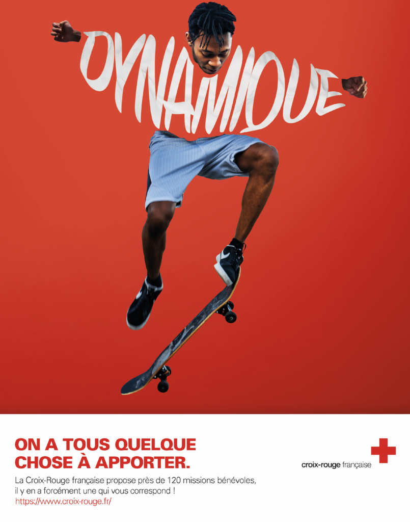 affiche croix rouge dynamique