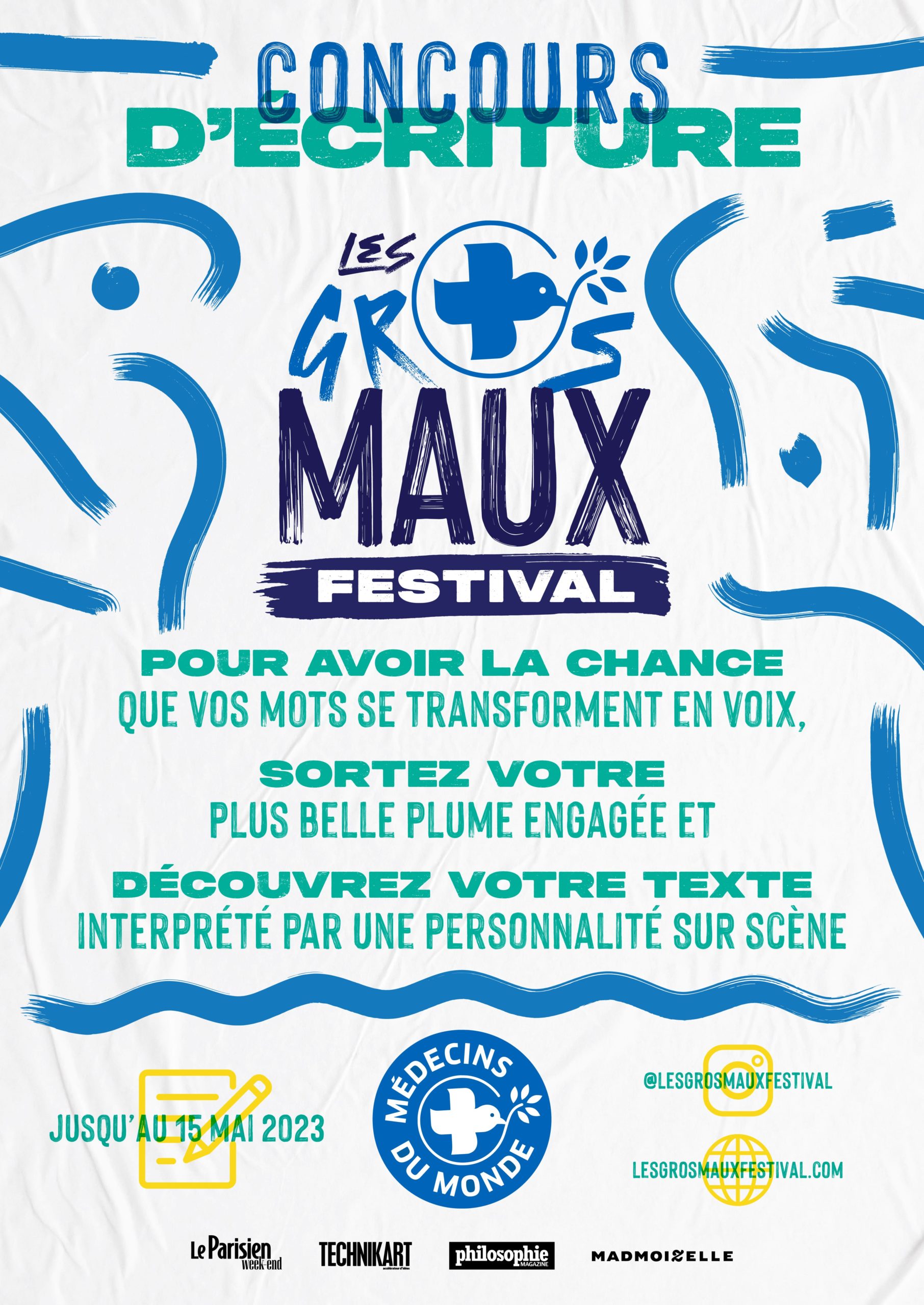 Affiche du Concours d'écriture du Festival des Gros Maux