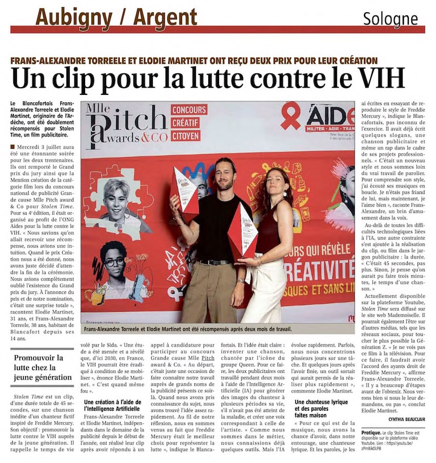 Article complet paru dans le journal de Gien, rubrique Sologne