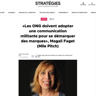 Magali Faget dans Stratégies : adoptons une communication militante !